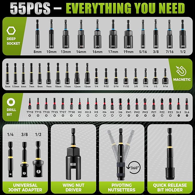 Magnetic Socket Set for Impact Driver & Drill